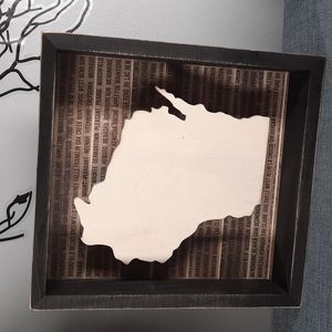 Wisconsin WI Box Sign Wall Hanging Shelf Accent Home Hometown Home State Wisc Wi